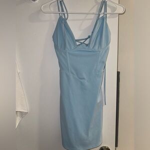 Light blue Lucy in the Sky mini bodycon dress